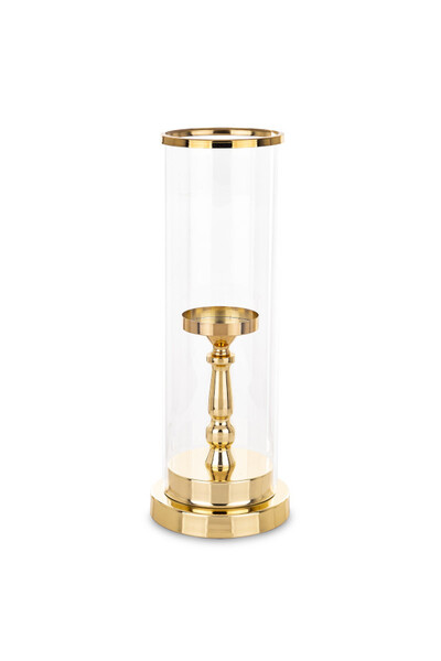 Somero Gold G, złoty szklany świecznik, wym.41x15x15cm