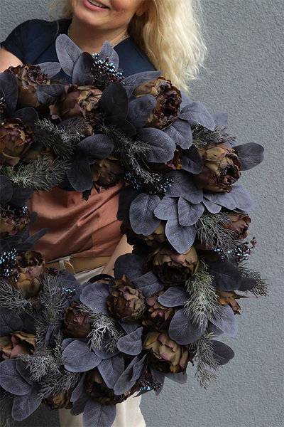  Black Leyera, czarny wianek dekoracyjny