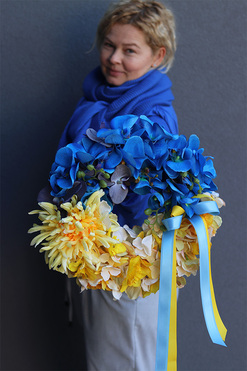 wianek na drzwi z orchideą, Ukraina 3, śr.40cm