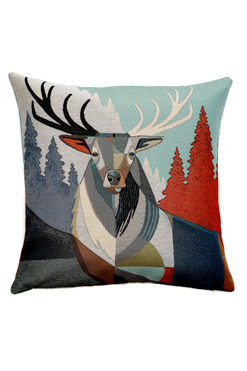 Jeleń Kubizmo, poszewka gobelinowa dwustronna, 45x45cm