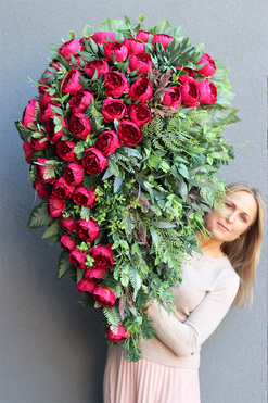 wiązanka nagrobna, Luiza Dark Pink, dł.102cm