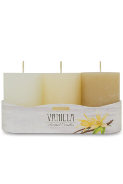 Rustic Scent, świeca zapachowa, wanilia, kpl.3szt 