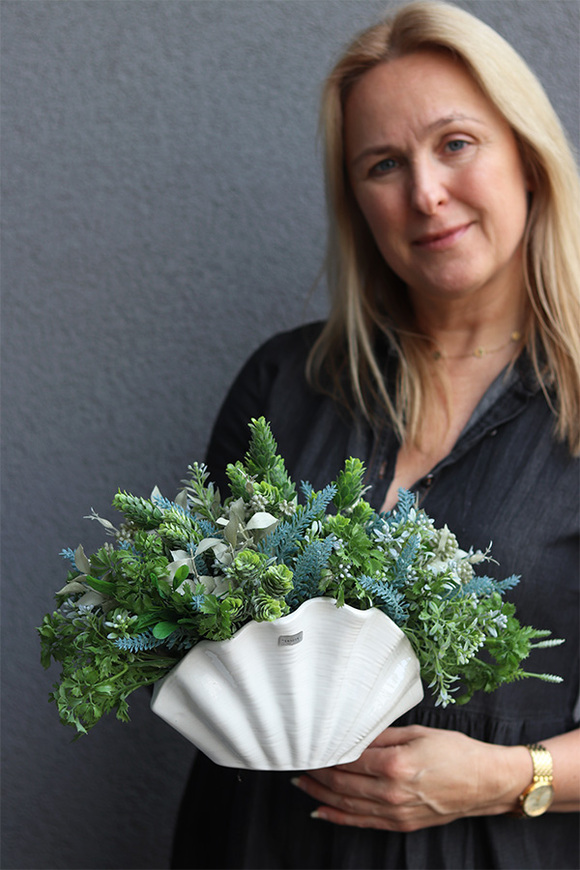 Antylla Marino Shell 2, kompozycja sukulenty w muszli