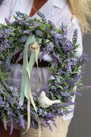 Lawenda z Ptaszkiem, wianek dekoracyjny z lawendą