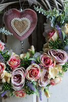 Angela Heart, wianek z pluszowym sercem, śr.38cm  