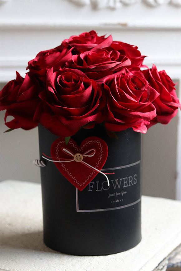 Walentynki, różany flowerbox na walentynki