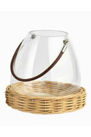 Gustawo, lampion z wiklinową podstawą, wym.26cm
