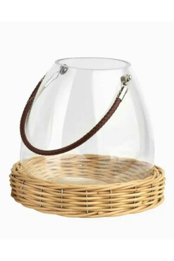 Gustawo, lampion z wiklinową podstawą, wym.26cm