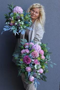 Kerrata New 3, komplet dekoracji nagrobnych, bukiet + dekoracja w naczyniu 