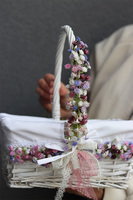 Kaszka Pastella Purple, dekorowany koszyczek wielkanocny z serwetką