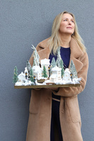 Zimowa Wioska, świąteczny stroik na stół LED