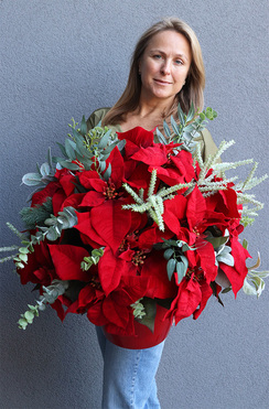 Gwiazda Betlejemska Red in Red2, świąteczna kompozycja, wys.60cm