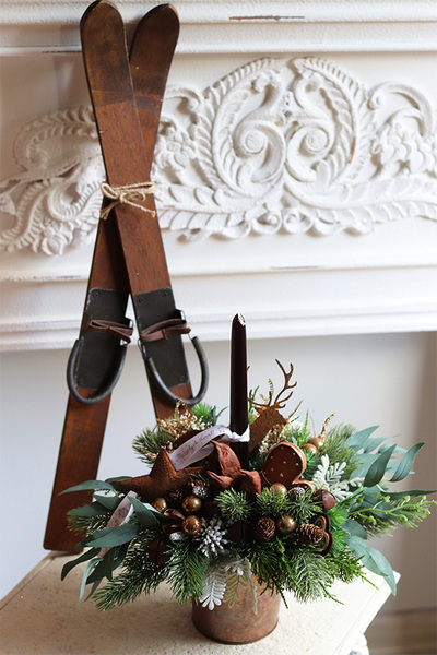 Narty, dekoracja świąteczna