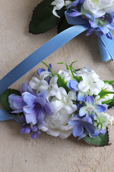 Bluessi biżuteria kwiatowa dla dwojga komplet butonierka i kotylion