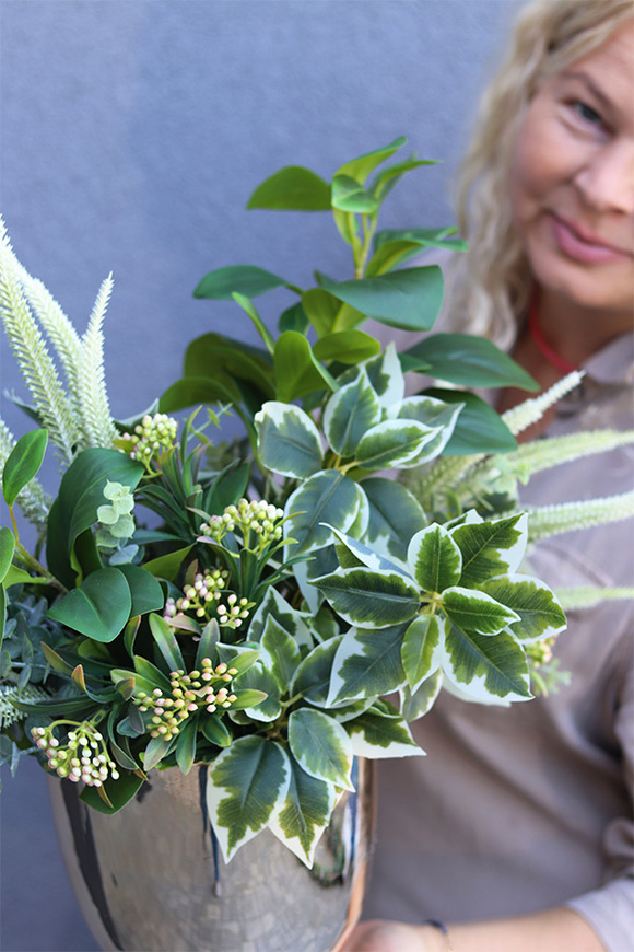 Green Dream, kompozycja kwiatowa w pucharze