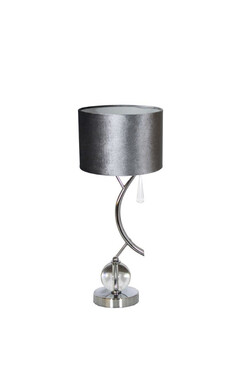 Silver Branch, lampa stołowa z abażurem, szary walec, wys.53cm