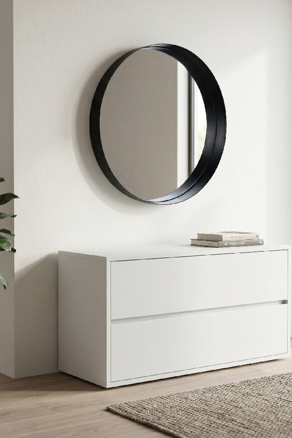 Moderno Black, lustro w szerokiej oprawie