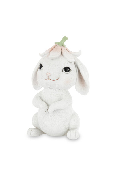 Sweetie Bunny, wielkanocna figurka zajączek, różowy kwiatek