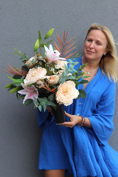Idealia, bukiet nagrobny we wkładzie, dł.50cm