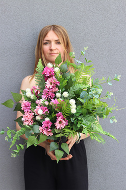 Dekorena Luiza, komplet dekoracji nagrobnych, wiązanka + bukiet