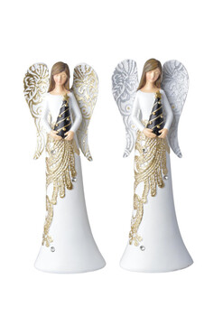 Angels Jona, świąteczna figurka anioła, wys.22.5cm, kpl.2szt 