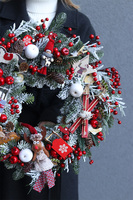 Skandynawia, świąteczny wianek na drzwi, śr.46cm