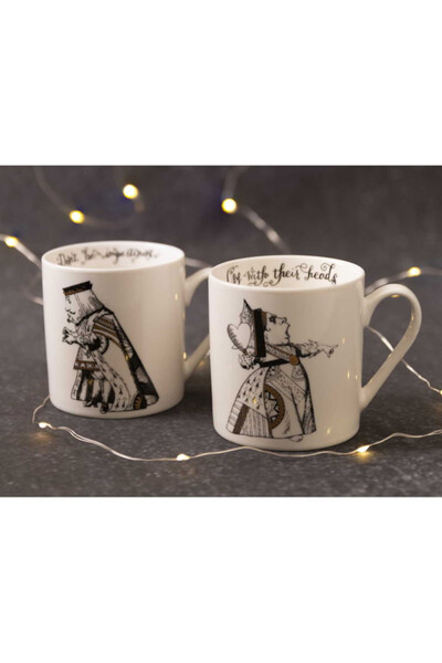 Alice in Wonderland, kubek porcelanowy, Król i Królowa