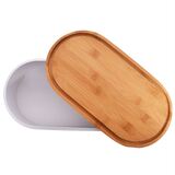 Bread White D, chlebak z bambusową pokrywą, wym.44x21.2x12.5cm