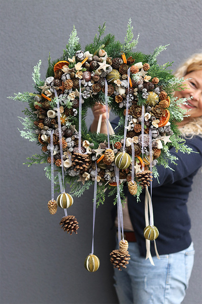 Naturanessa, świąteczny wianek sufitowy podwieszany, śr.46cm