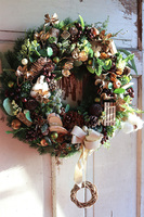 świąteczny wianek z zawieszką, Złoto Zimy, śr.44cm