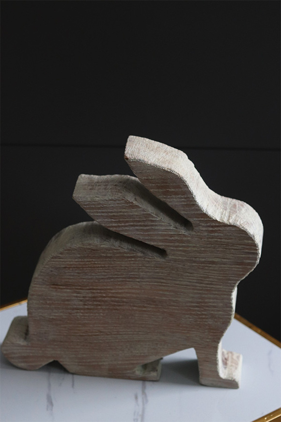 Wood White, drewniany zajączek wielkanocny figurka