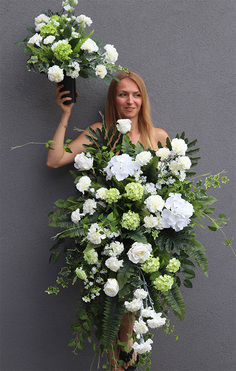 White Heaven, kompozycja nagrobna w misie, dł.120cm