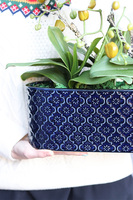 Dark Blue Orient 2, wysokiej jakości sztuczny storczyk