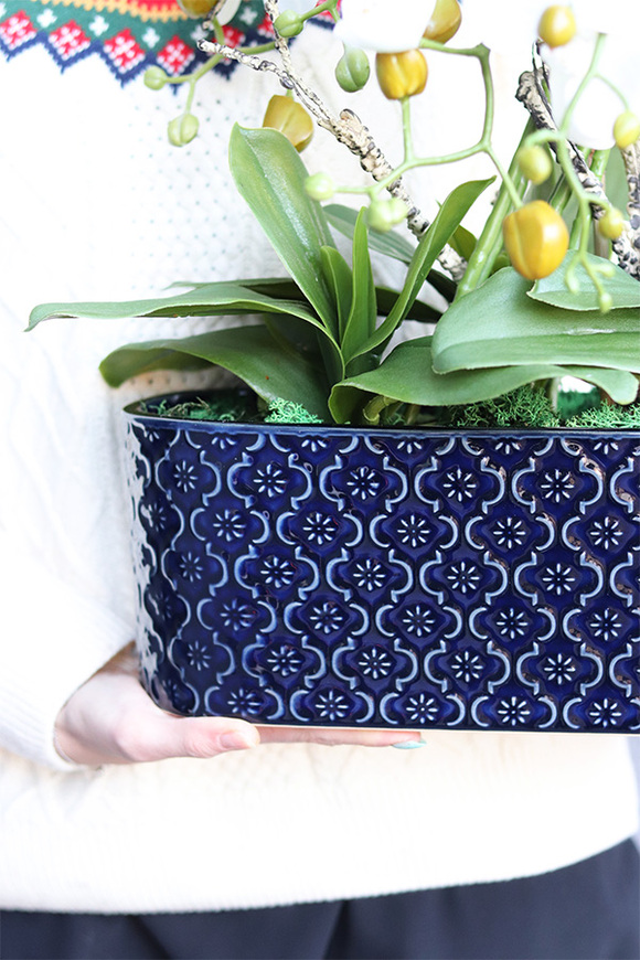 Dark Blue Orient 2, wysokiej jakości sztuczny storczyk