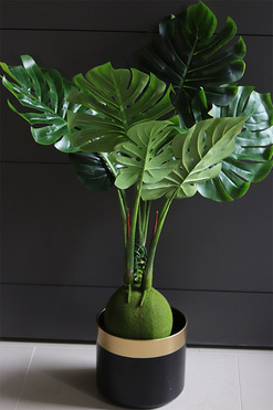 Monstera Neliuta Gold, sztuczna roślina w donicy, wys.110cm