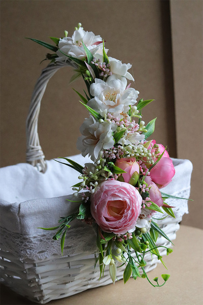 Trulla Pink 2, uroczy koszyczek wielkanocny z serwetką