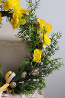 Easter Home Egg, żółty wiosenny wianek na drzwi