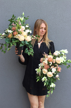 Riserte, komplet dekoracji nagrobnych, bukiet + wiązanka