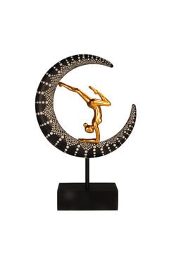 Yoga Moon, złota figurka dekoracyjna, wys.29.5cm