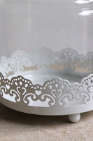 Romantic, lampion szklany z podstawką