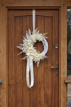 OD RĘKI Boho Bloomfield, asymetryczny wianek dekoracyjny, rozp.40cm 