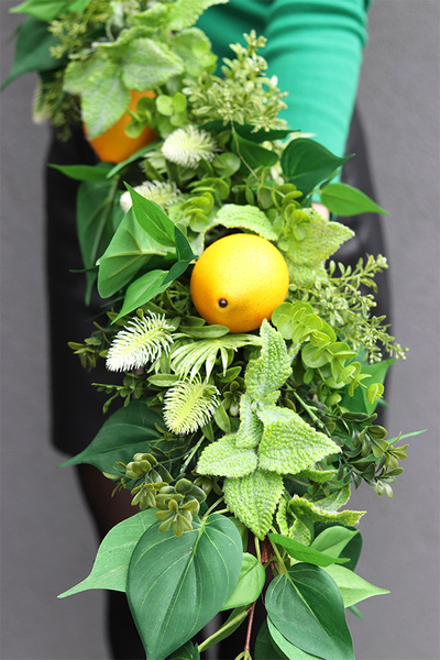 Włoskie Cytryny, zielona girlanda dekoracyjna z owocami