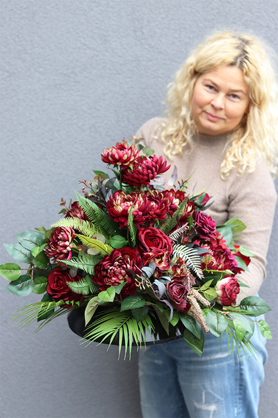 Astry Bordo Love, komplet dekoracji nagrobnych	