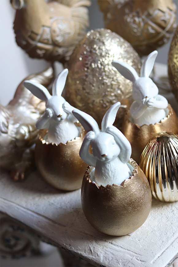 Gold Trio, figurka zajączek wielkanocny	