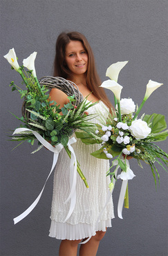 komplet dekoracji nagrobnych Bogini Simple, kpl. 2 szt. wianek i bukiet 