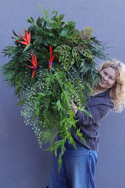 Streliziano Jungle, bogaty zielony wianek obraz, wym.65x90cm 