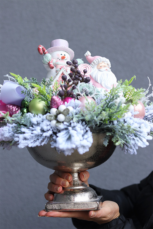 Pastellia, świąteczny stroik w pucharze