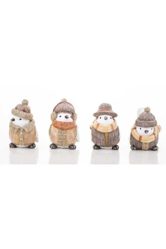 figurki ceramiczne Jesienne Ptaki A, komplet 4 szt. 