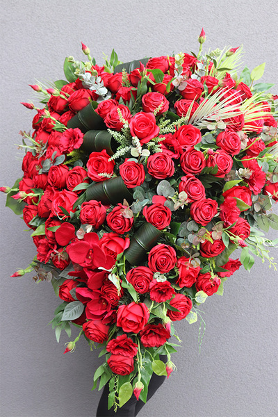 wiązanka nagrobna w kształcie serca, Czerwień Lux