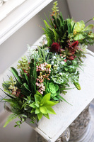 kompozycja sukulenty w długiej donicy, Hektor D, dł.48cm